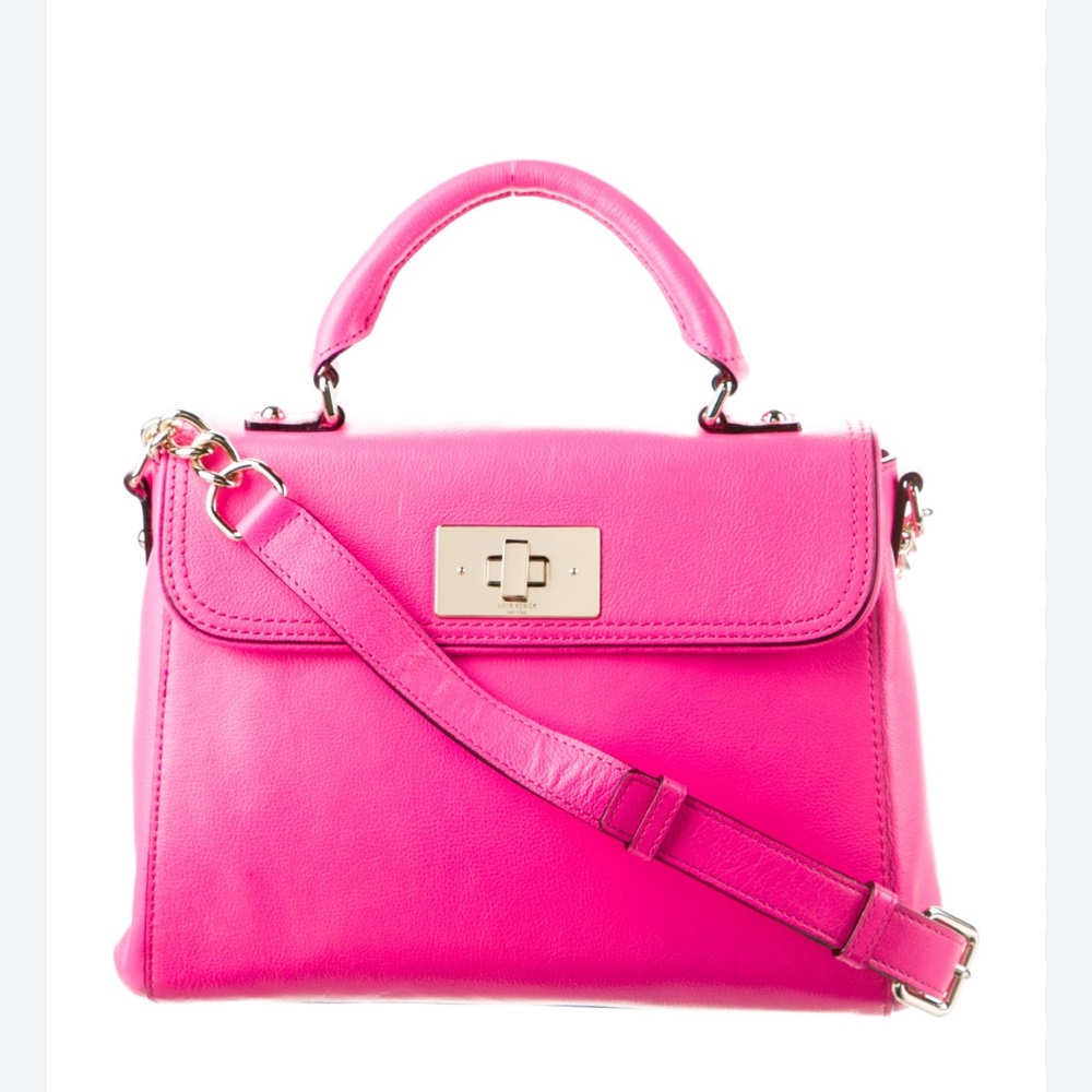LAST CALL！ Kate Spade Pink Satchel with Metallic Accents